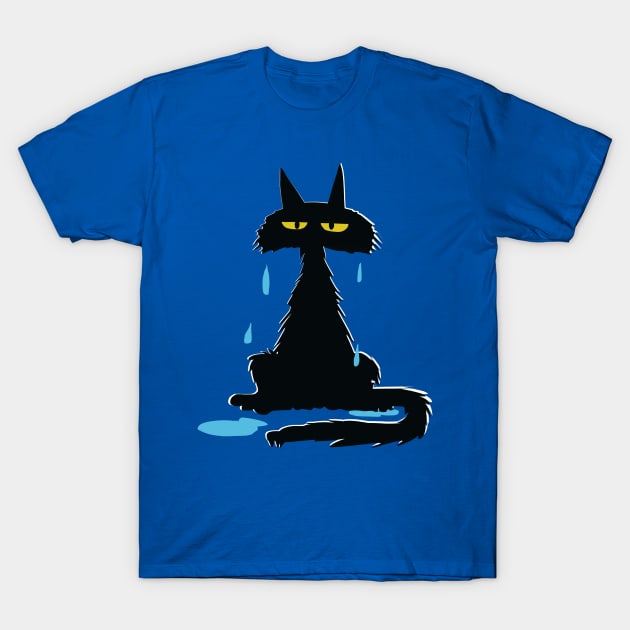 wet drippy cat T-Shirt by wolfmanjaq